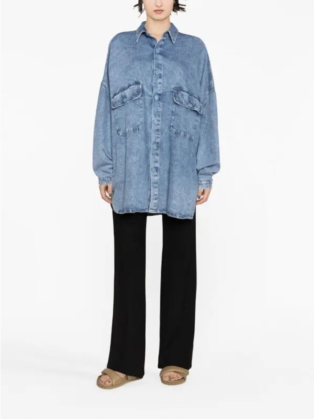 The Frankie Shop Oversized “Dallas” Denim Shirt
